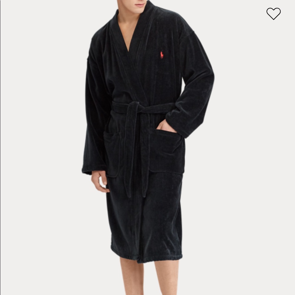 Polo Ralph Lauren Kimono cotton robe in black